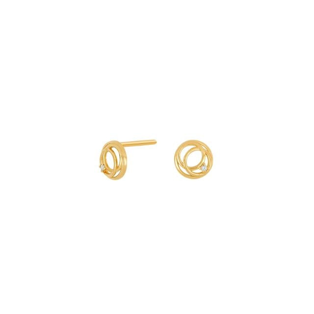 Siersbøl øreringe i 14 karat guld med diamanter 0,01 ct